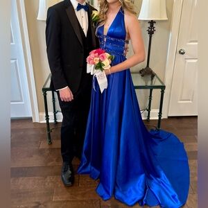 Sherri Hill Sapphire Blue Gown